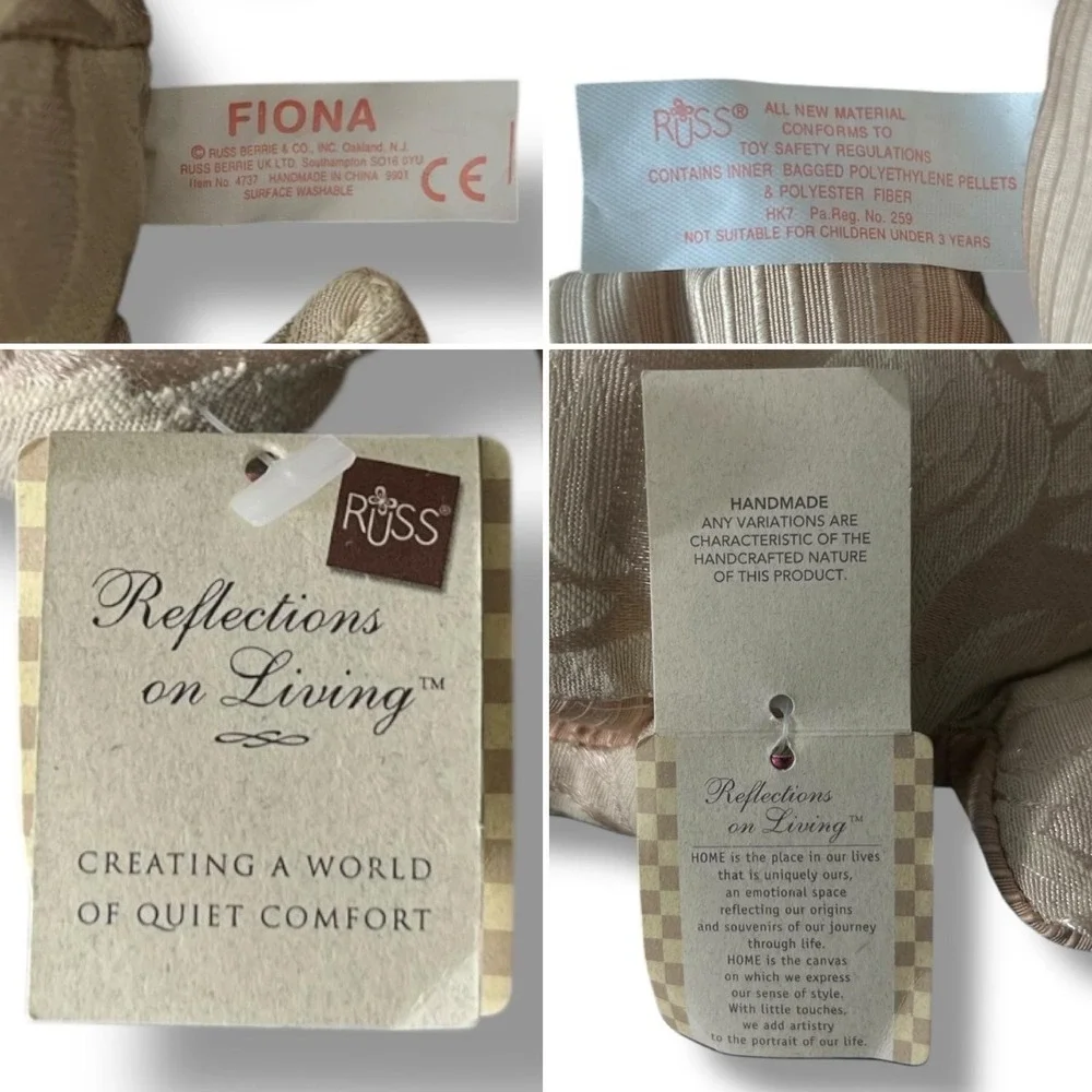 Russ Berrie Reflections on Living Fiona Frog Plush Stuffed Weighted Rose‎ Decor